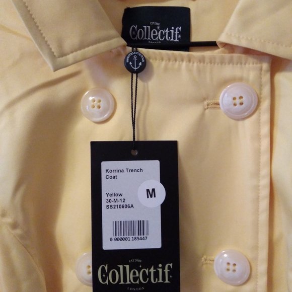 Collectif Korrina Yellow Swing Coat M. NWOT - Picture 5 of 13